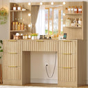 Vanity Desk with LED Mirror, Drawers & Charging Station
