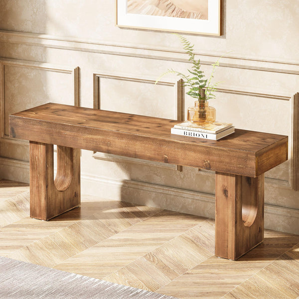 47" Solid Wood Entryway Bench