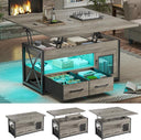 40" Lift Top Coffee Table with Storage & LED Light