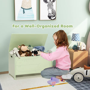 Kids Wooden Toy Box with Safety Hinge and Handles
