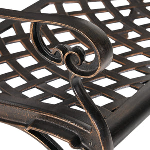 Outdoor Cast Aluminum Bench – Antique Copper
