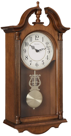 Triple-Chime Pendulum Wall Clock – Brown Cherry