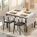 5-Piece Extendable Dining Table Set with 4 Upholstered Chairs