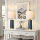 25" Ceramic Table Lamps Set of 2 with Gold Base