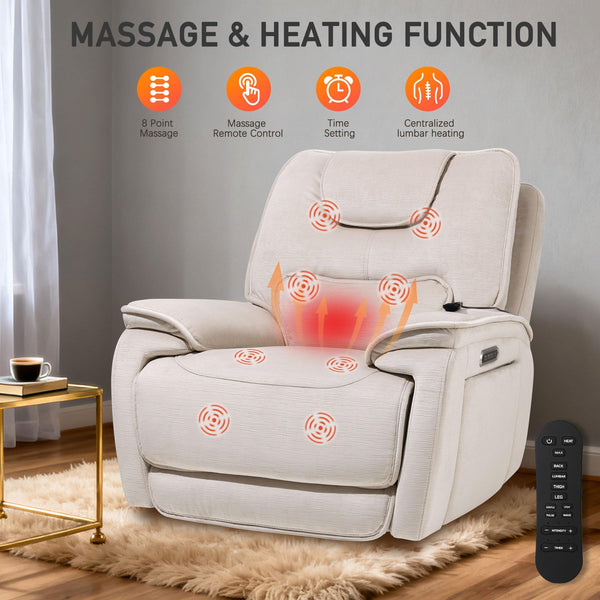 Zero Gravity Power Recliner Chair with Heat & Massage