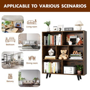 3-Tier Open Bookcase with Metal Legs