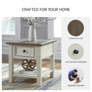 Farmhouse End Table with Drawer and Lower Shelf