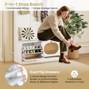 4-in-1 Hall Tree with Bench & Shoe Storage