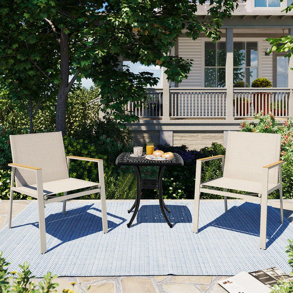 Cast Aluminum Square Outdoor Side Table – Set of 1 or 2