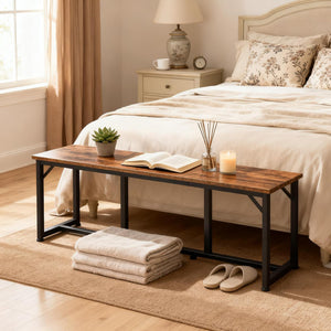 47.2" Industrial Dining Bench – Rustic Brown