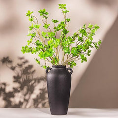 Ceramic Vase with Faux Greenery Stems Set