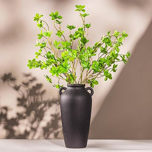 Ceramic Vase with Faux Greenery Stems Set