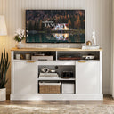 Mid-Century TV Stand with Fluted Door Cabinets