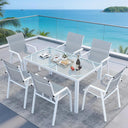 7-Piece Outdoor Patio Dining Set with Rectangle Table & 6 Textilene Chairs