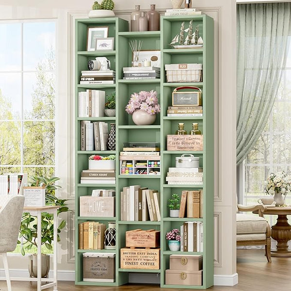 21-Cube Tall Bookshelf with Adjustable Shelves