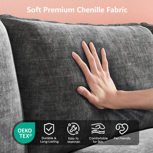 U-Shaped Modular Sectional Sofa with Ottoman