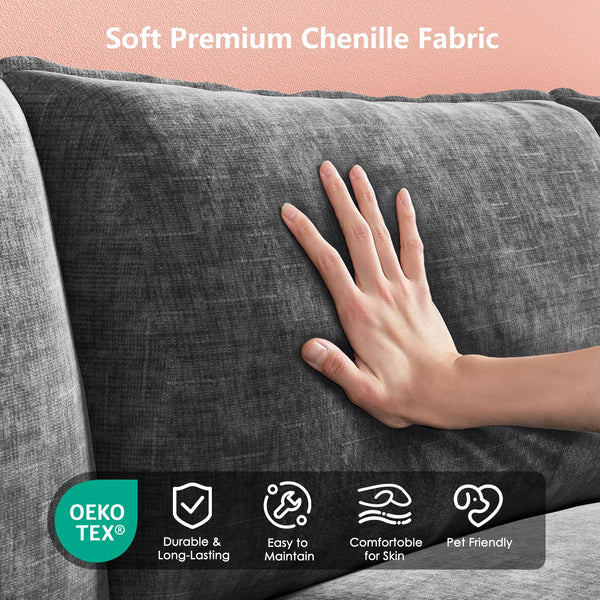 U-Shaped Modular Sectional Sofa with Ottoman
