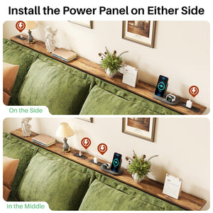 Extra Long Behind Couch Console Table with Power Outlets