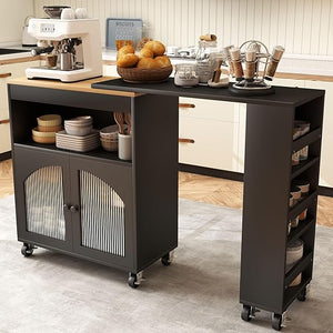 41" Rolling Kitchen Island with Storage