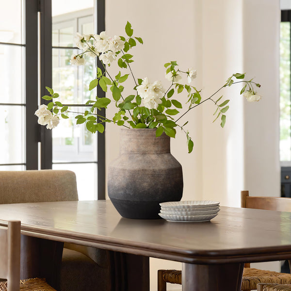 Round Terracotta Vase – Handcrafted Vintage Pottery