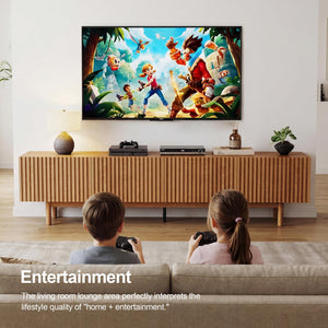 Mid-Century Modern TV Stand for 70-100 Inch TVs with Storage