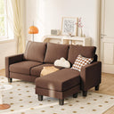 L-Shaped Sectional Sofa with Chaise and Ottoman