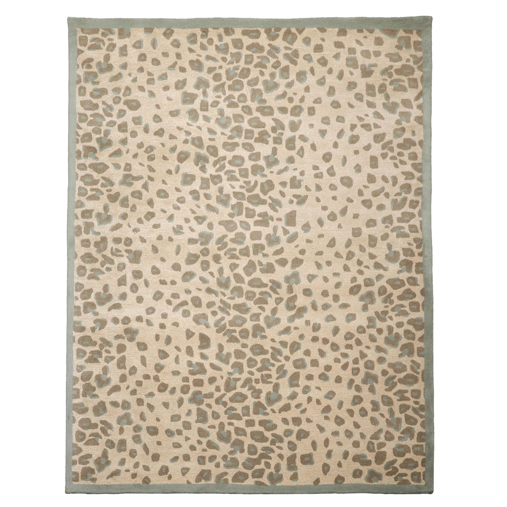 Hand-Tufted Leopard Print Wool Area Rug – Tan & Brown, Multiple Sizes