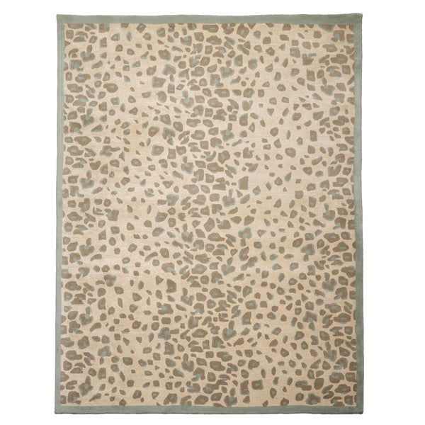 Hand-Tufted Leopard Print Wool Area Rug – Tan & Brown, Multiple Sizes