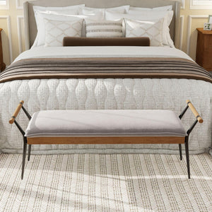 Upholstered Entryway Bench with Metal Legs