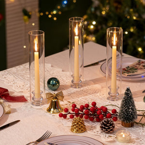 Clear Glass Hurricane Candle Holders Set of 16