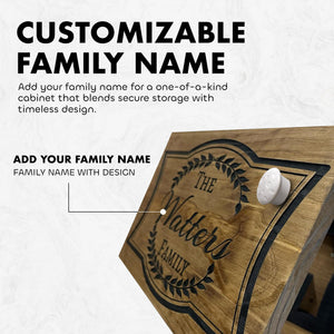 Concealment Shelf Hidden Gun Safe with Magnetic Lock – Custom Laser Engraved Wood