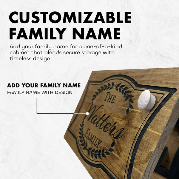 Concealment Shelf Hidden Gun Safe with Magnetic Lock – Custom Laser Engraved Wood