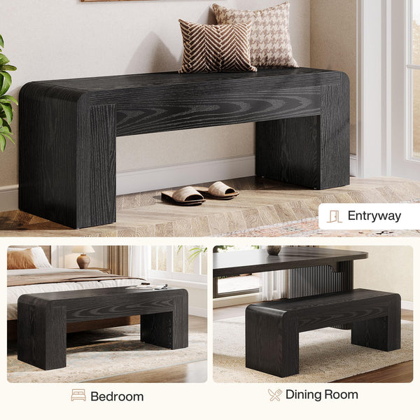 Farmhouse Entry Bench – 47" Indoor Wooden Bench