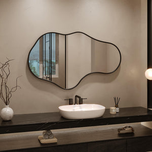 Cloud-Shaped Irregular Wall Mirror with Aluminum Alloy Frame