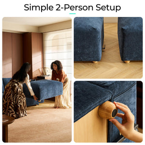 91" Chenille Sectional Loveseat Sofa