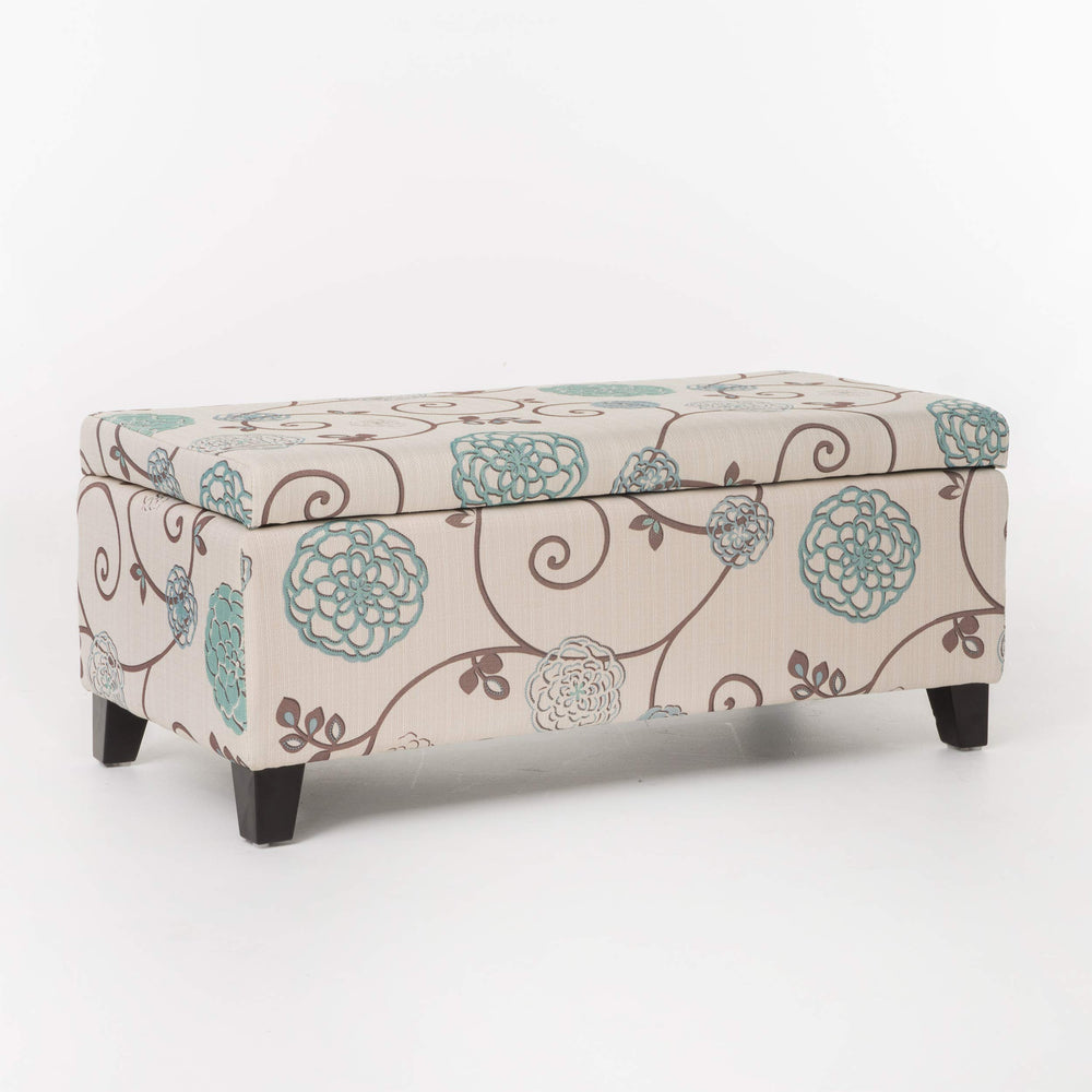 Fabric Storage Ottoman with Lid