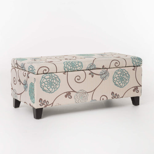 Fabric Storage Ottoman with Lid