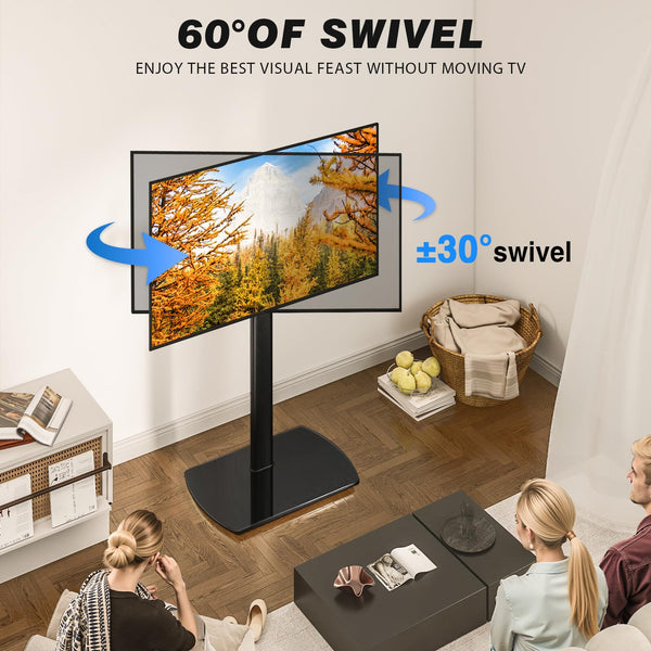 Swivel Height Adjustable TV Floor Stand for 27-70 Inch TVs