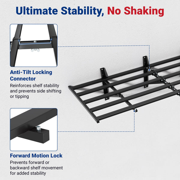 Heavy Duty Garage Wall Shelving with Hooks