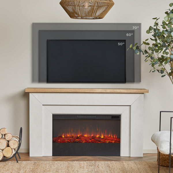 68" Landscape Electric Fireplace with Mantel