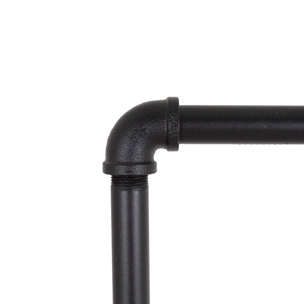 Industrial Pipe Clothing Rack with Wood Shelf