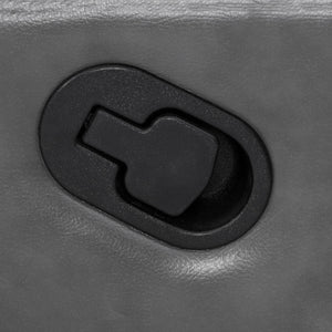 Grey Reclining Sofa with Power Outlet, Padded Headrests & Hidden Storage