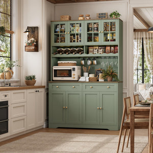 Tall Kitchen Pantry Cabinet with Charging Station