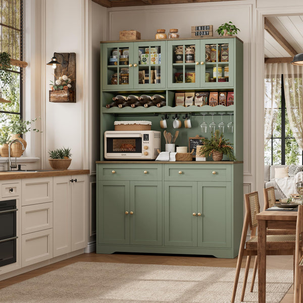 Tall Kitchen Pantry Cabinet with Charging Station