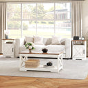 3-Piece Farmhouse Table Set with Charging Station & USB Ports