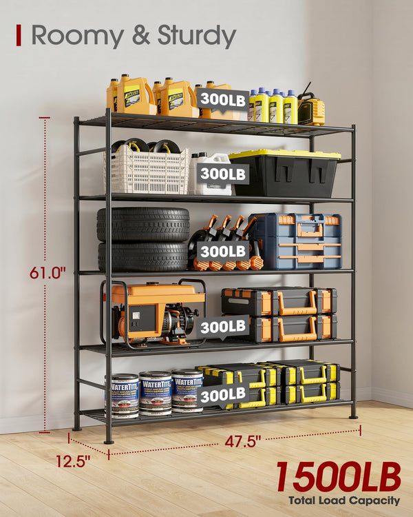 5-Tier Metal Garage Shelving Unit