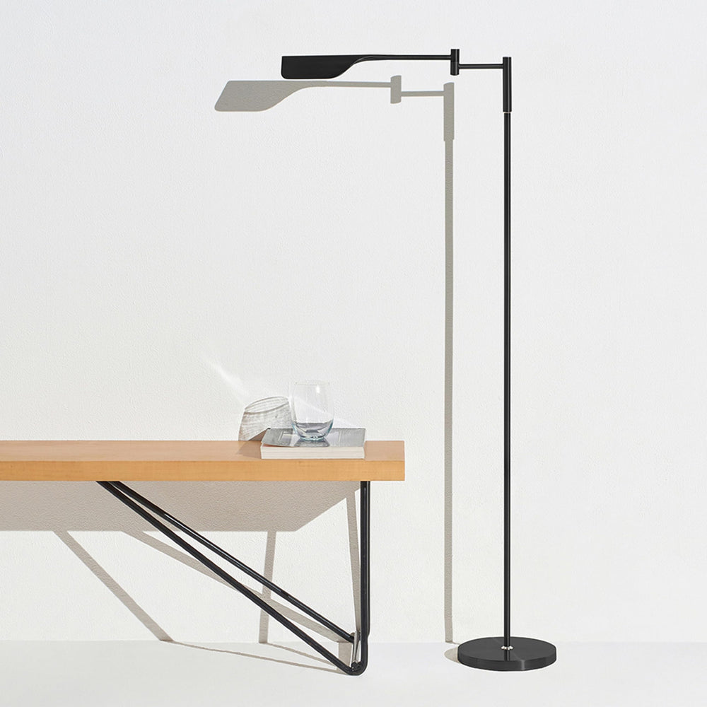 Dimmable LED Pharmacy Floor Lamp with Adjustable Swing Arm