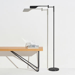 Dimmable LED Pharmacy Floor Lamp with Adjustable Swing Arm