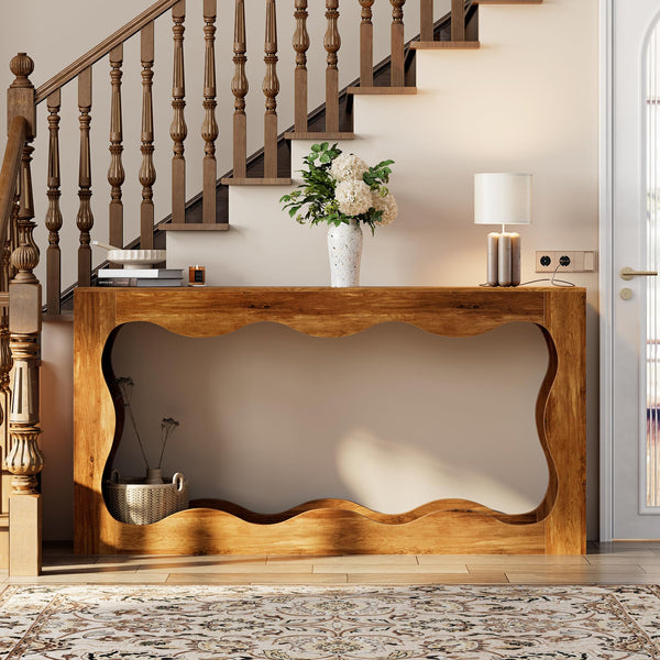 Farmhouse Console Table with LED Light