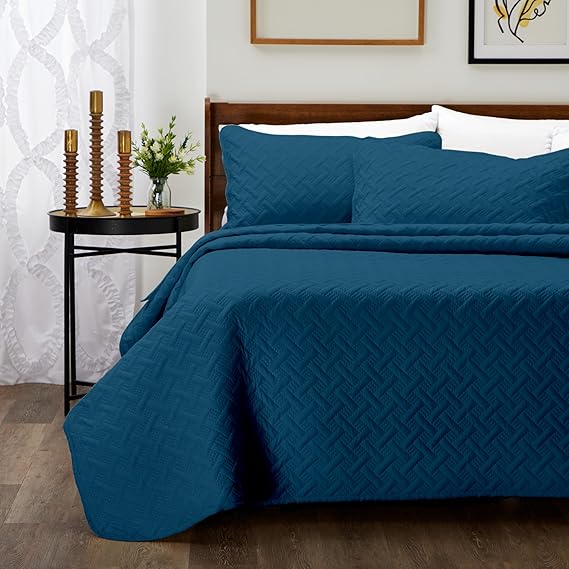 Bamboo Quilt Set – 3-Piece Quilted Coverlet with Pillow Shams